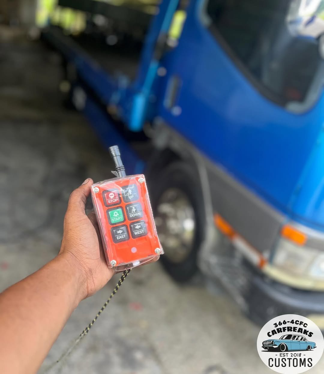 F21-4S wireless remote control used on a customer vehicle